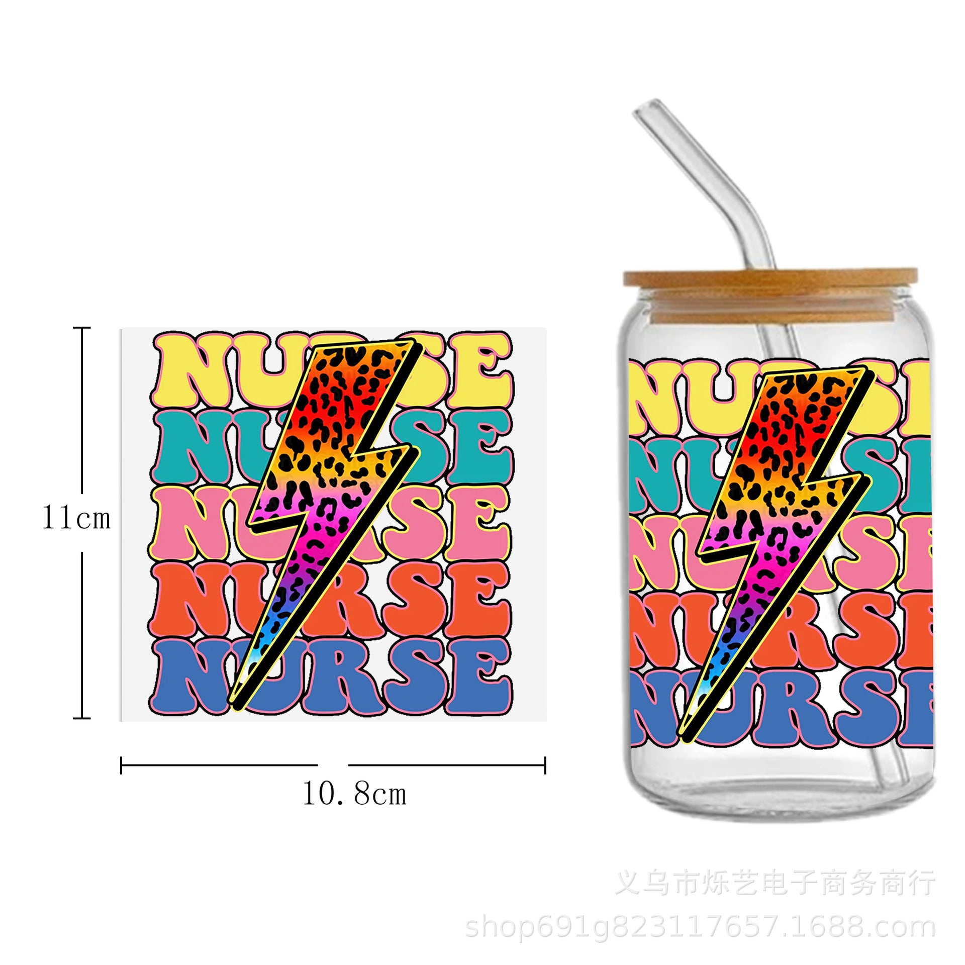 Wholesale Medical Nurse Doctor Health Series UV DTF Transfer Crystal Label Cup Sticker